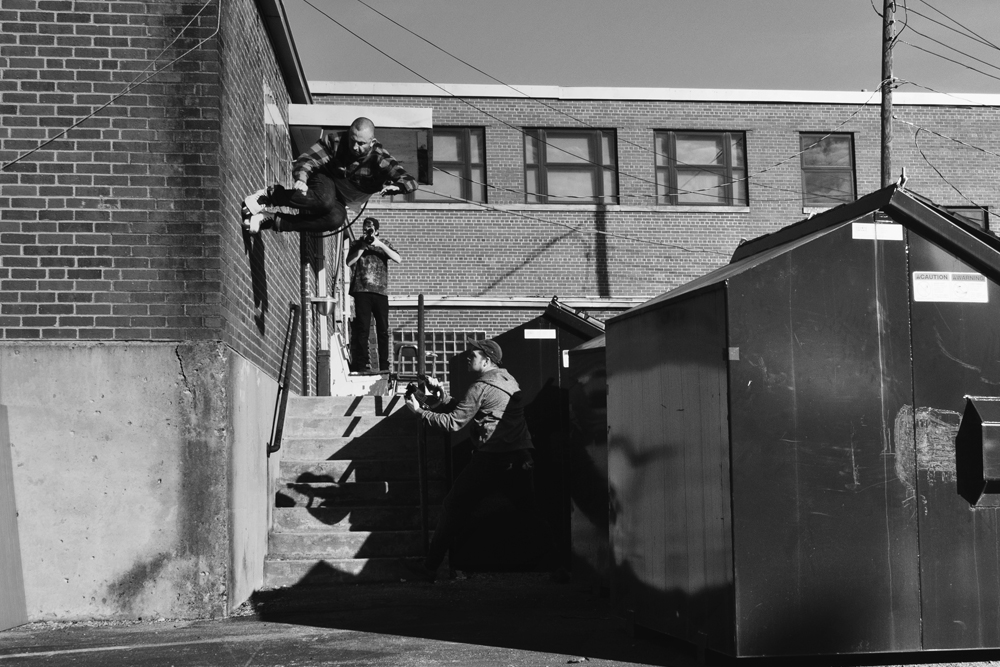 Stefan - inspin dumpster roll gap to wallride - Photo Brandon Ballog
